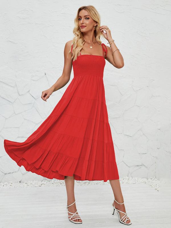 Midi Jurk met Elastische Taille en Laagjes - Group1 - Jurkjes.co