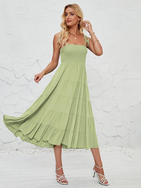 Midi Jurk met Elastische Taille en Laagjes - Group1 - Jurkjes.co