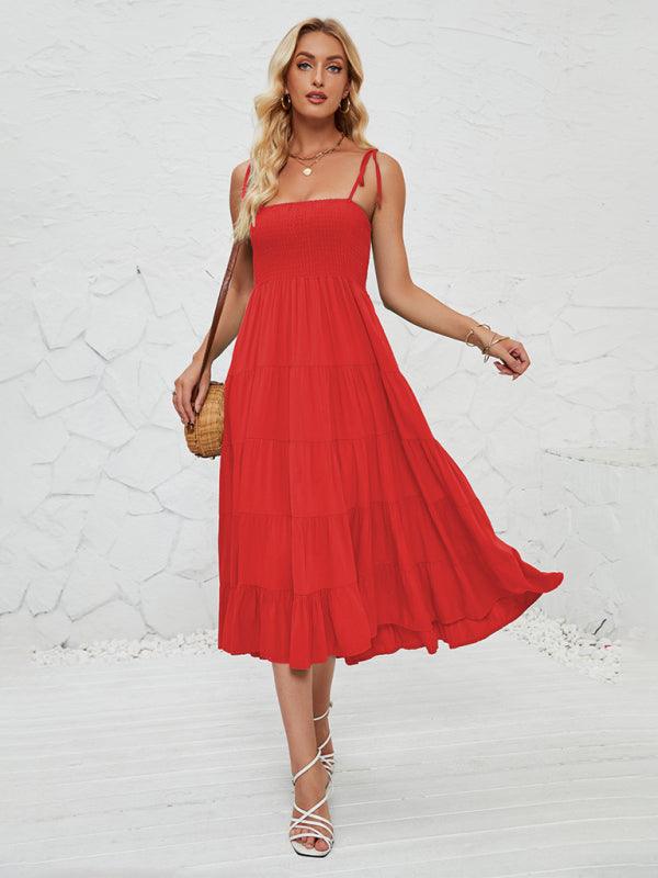 Midi Jurk met Elastische Taille en Laagjes - Group1 - Jurkjes.co