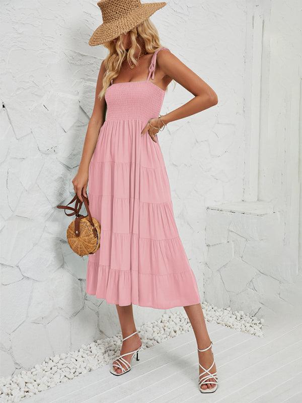 Midi Jurk met Elastische Taille en Laagjes - Group1 - Jurkjes.co