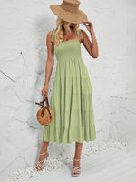 Midi Jurk met Elastische Taille en Laagjes - Group1 - Jurkjes.co