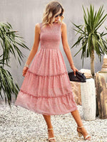 Midi Jurk met Elastische Top en Bloemenprint - Midi Dresses - Jurkjes.co