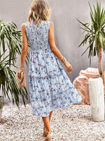 Midi Jurk met Elastische Top en Bloemenprint - Midi Dresses - Jurkjes.co
