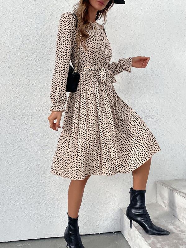 Midi Jurk met Elegante Dierenprint - Midi Dresses - Jurkjes.co