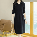 Midi-jurk met Elegante Kraag - Dresses - Jurkjes.co