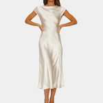 Midi Jurk met Elegante Rugdecolleté - CB - Dresses - Jurkjes.co