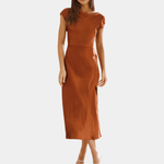 Midi Jurk met Elegante Rugdecolleté - CB - Dresses - Jurkjes.co