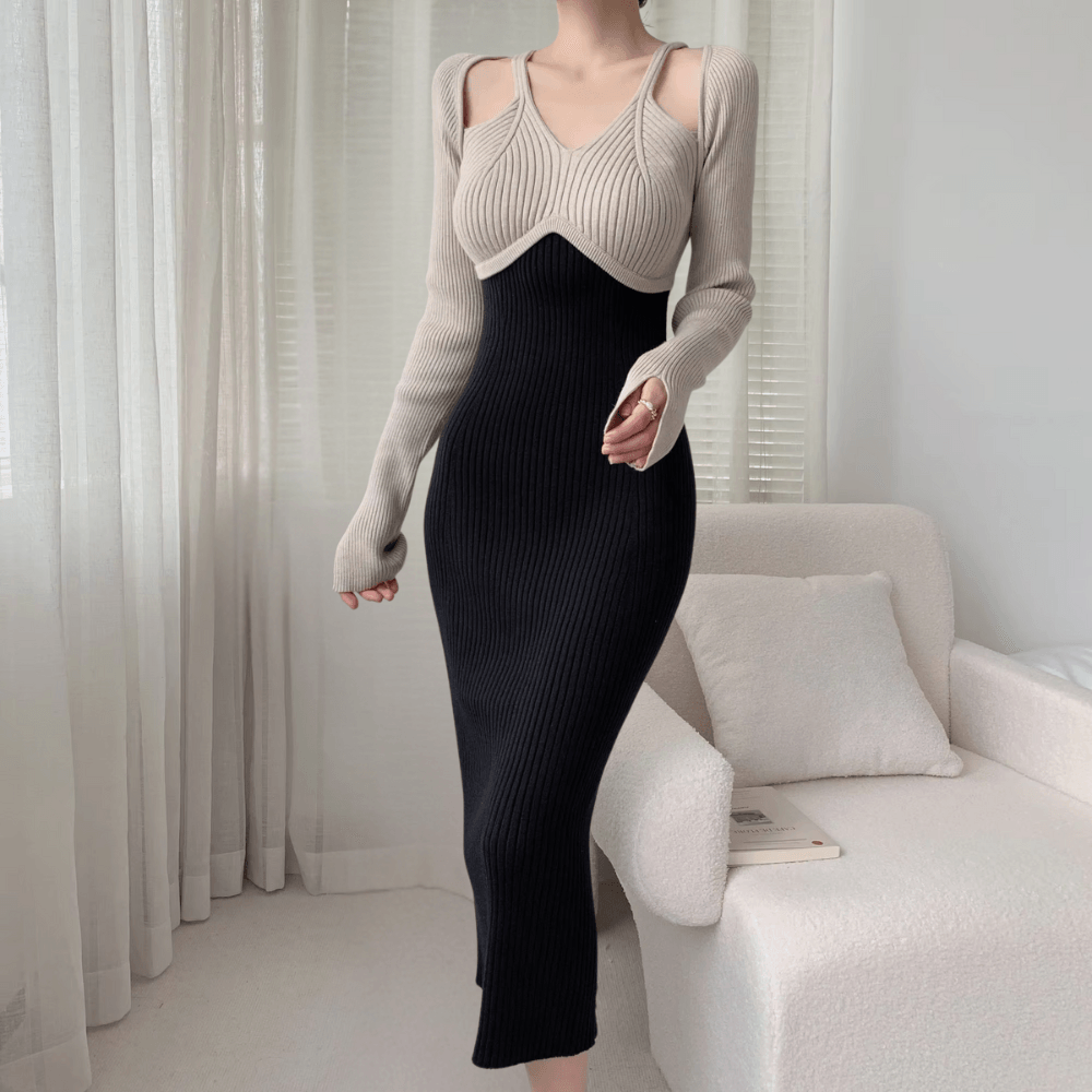 Midi Jurk met Elegante Snit - Dresses - Jurkjes.co