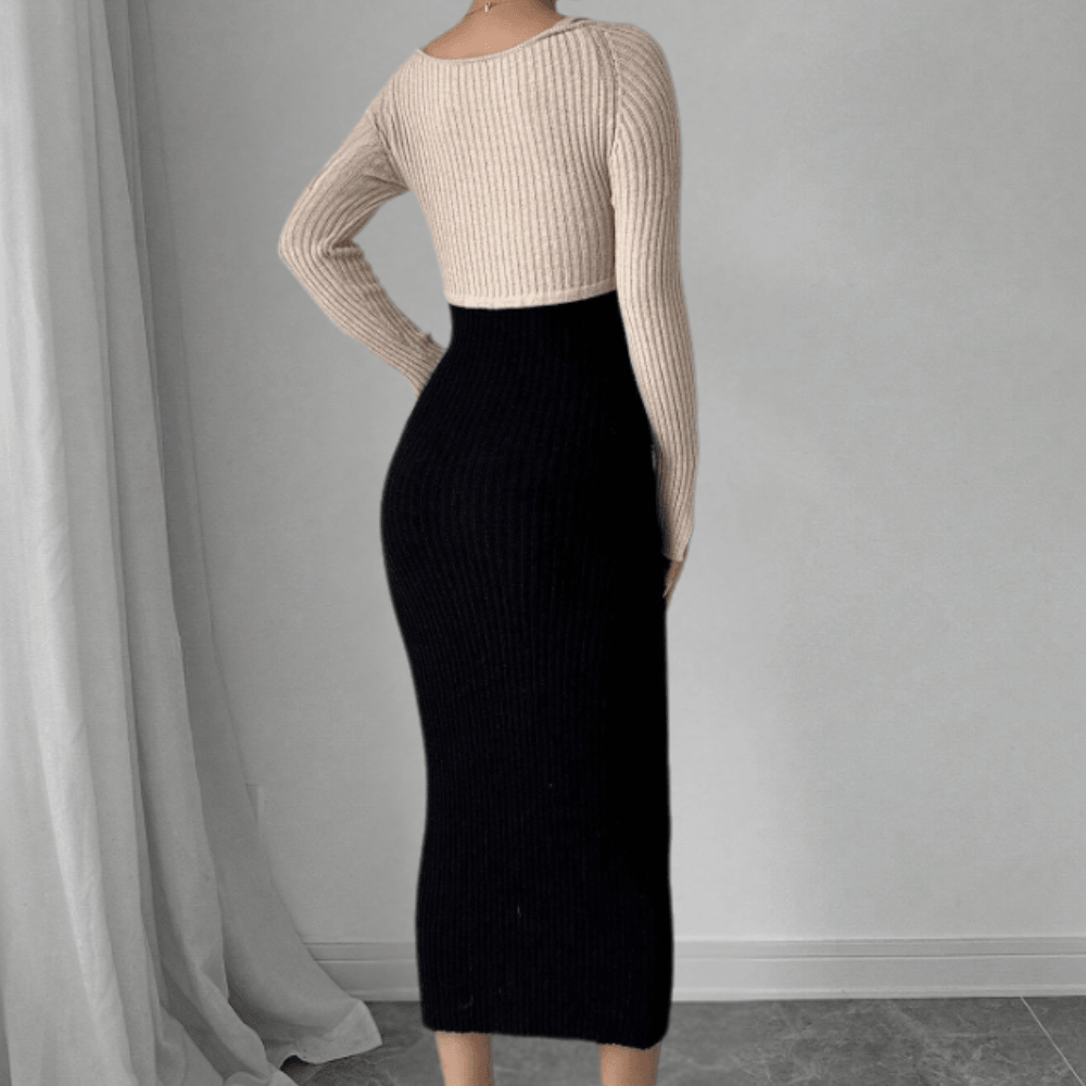 Midi Jurk met Elegante Snit - Dresses - Jurkjes.co