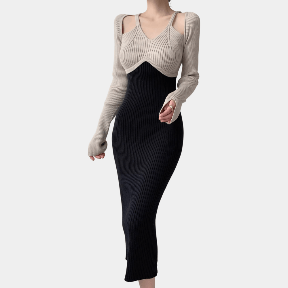 Midi Jurk met Elegante Snit - Dresses - Jurkjes.co