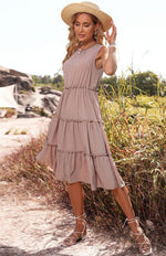 Midi Jurk met Gelaagd Ontwerp - Midi Dresses - Jurkjes.co