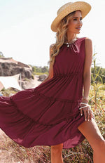 Midi Jurk met Gelaagd Ontwerp - Midi Dresses - Jurkjes.co