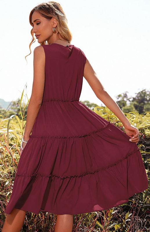 Midi Jurk met Gelaagd Ontwerp - Midi Dresses - Jurkjes.co