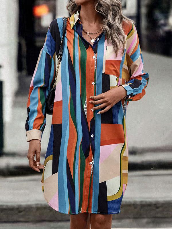 Midi Jurk met Geometrisch Patroon - Group8 - Jurkjes.co