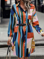 Midi Jurk met Geometrisch Patroon - Group8 - Jurkjes.co