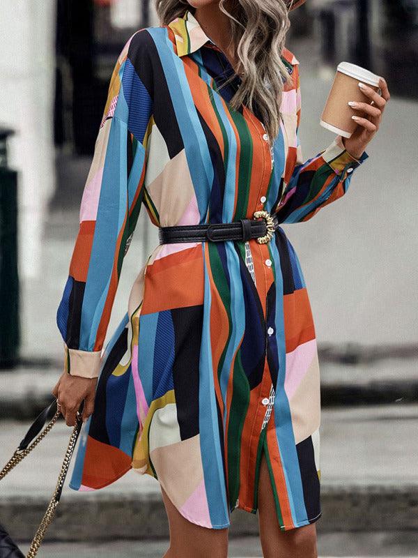 Midi Jurk met Geometrisch Patroon - Group8 - Jurkjes.co