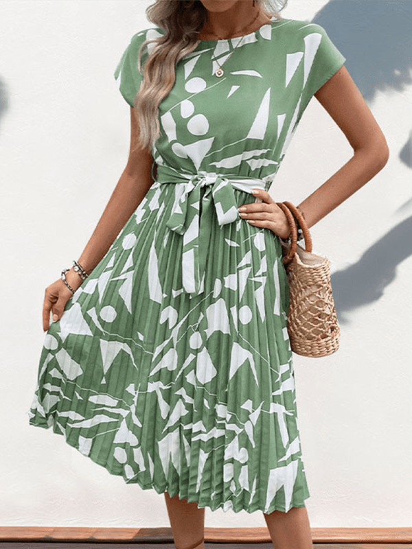 Midi Jurk met Geometrisch Patroon - Midi Dresses - Jurkjes.co