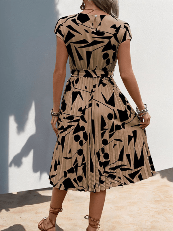 Midi Jurk met Geometrisch Patroon - Midi Dresses - Jurkjes.co