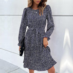 Midi Jurk met Geometrisch Patroon - Midi Dresses - Jurkjes.co