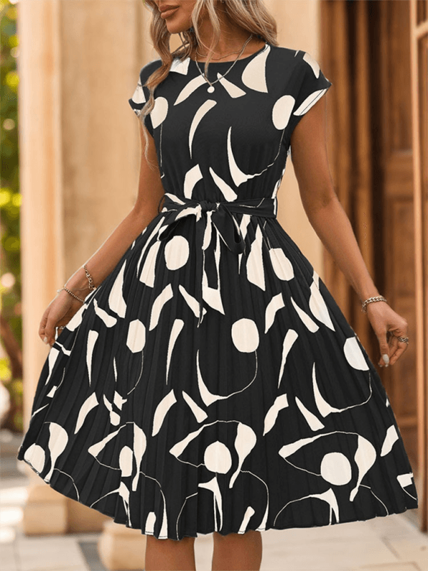 Midi Jurk met Geometrisch Patroon - Midi Dresses - Jurkjes.co