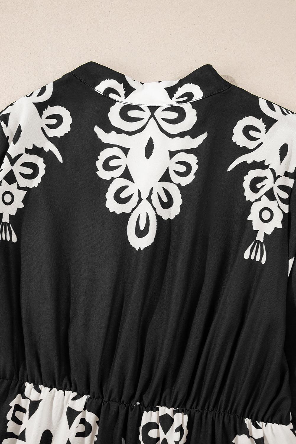 Midi Jurk met Geometrisch Patroon - Midi Dresses - Jurkjes.co