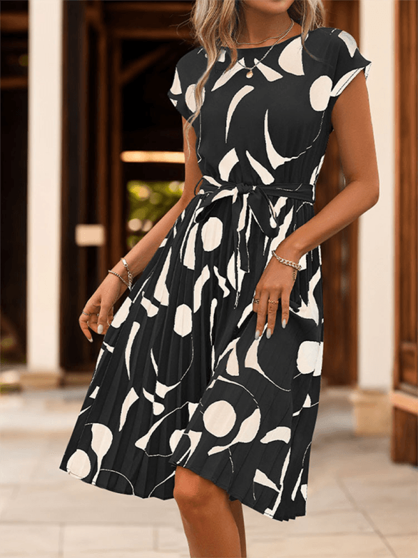 Midi Jurk met Geometrisch Patroon - Midi Dresses - Jurkjes.co