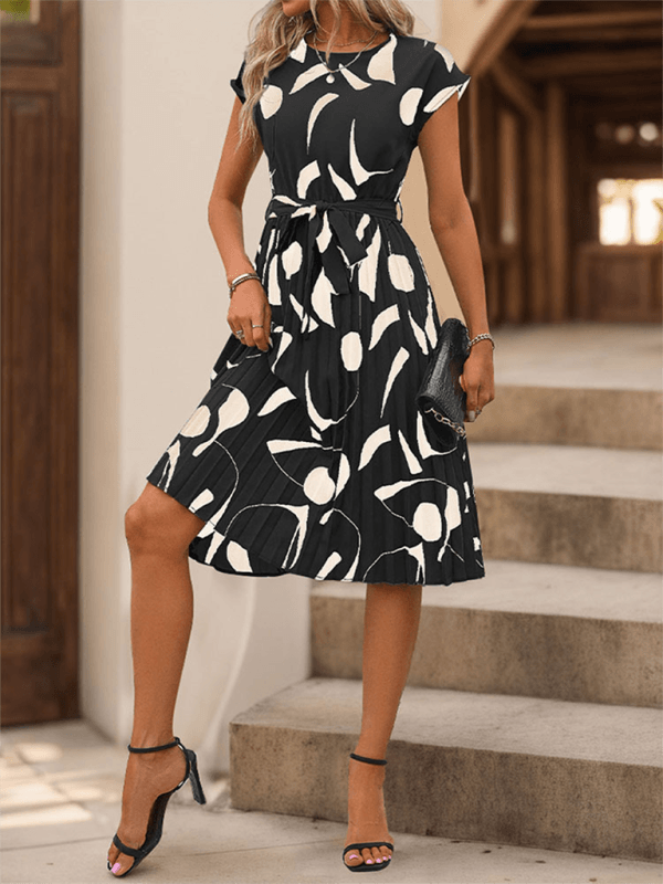 Midi Jurk met Geometrisch Patroon - Midi Dresses - Jurkjes.co