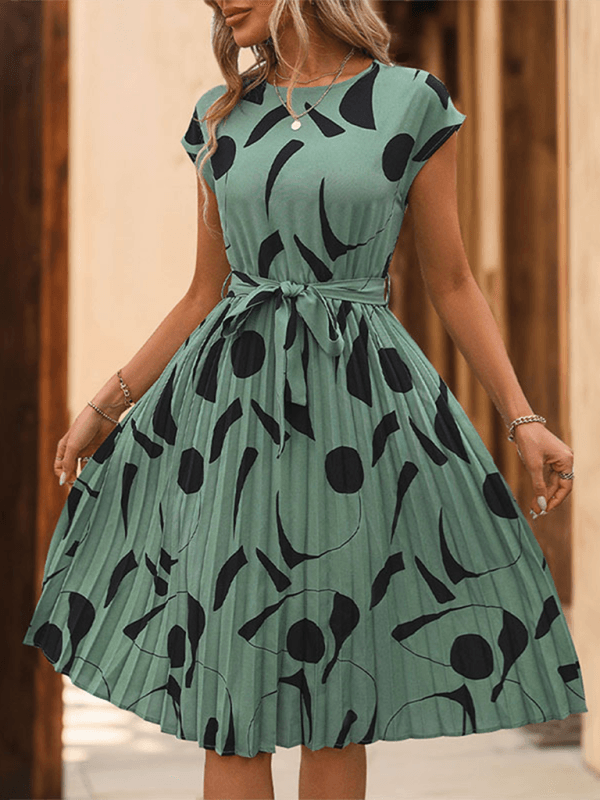 Midi Jurk met Geometrisch Patroon - Midi Dresses - Jurkjes.co