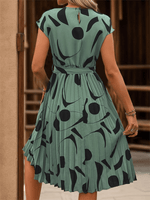 Midi Jurk met Geometrisch Patroon - Midi Dresses - Jurkjes.co