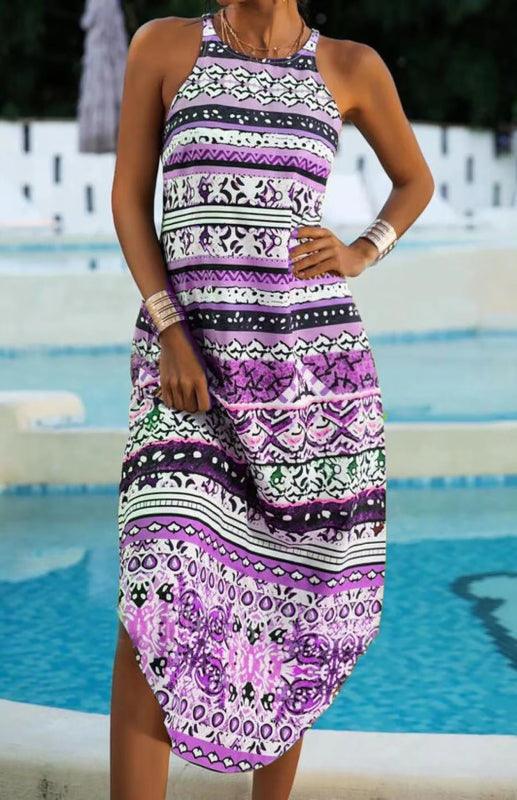 Midi Jurk met Geometrisch Patroon - Midi Dresses - Jurkjes.co