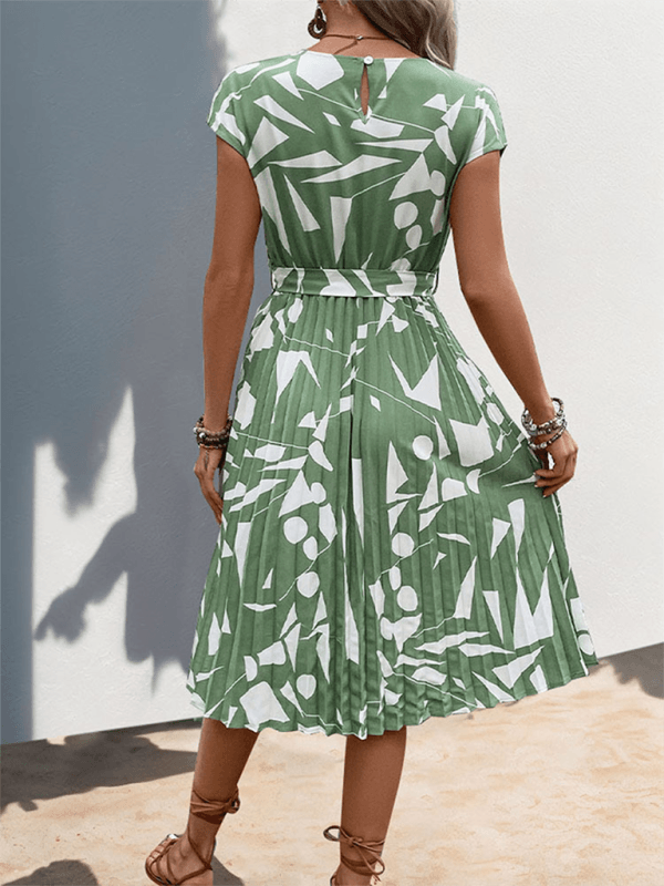 Midi Jurk met Geometrisch Patroon - Midi Dresses - Jurkjes.co