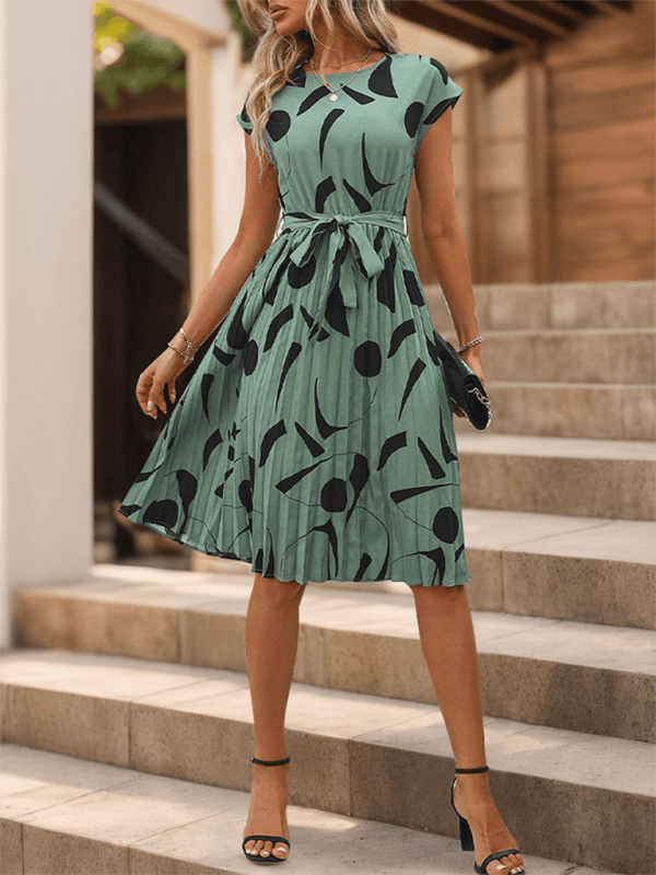 Midi Jurk met Geometrisch Patroon - Midi Dresses - Jurkjes.co