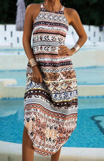 Midi Jurk met Geometrisch Patroon - Midi Dresses - Jurkjes.co