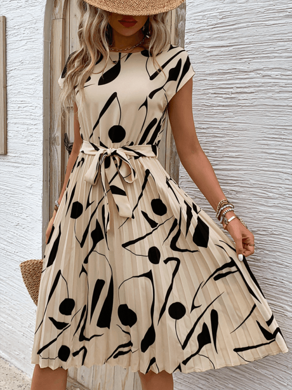 Midi Jurk met Geometrisch Patroon - Midi Dresses - Jurkjes.co