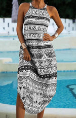 Midi Jurk met Geometrisch Patroon - Midi Dresses - Jurkjes.co