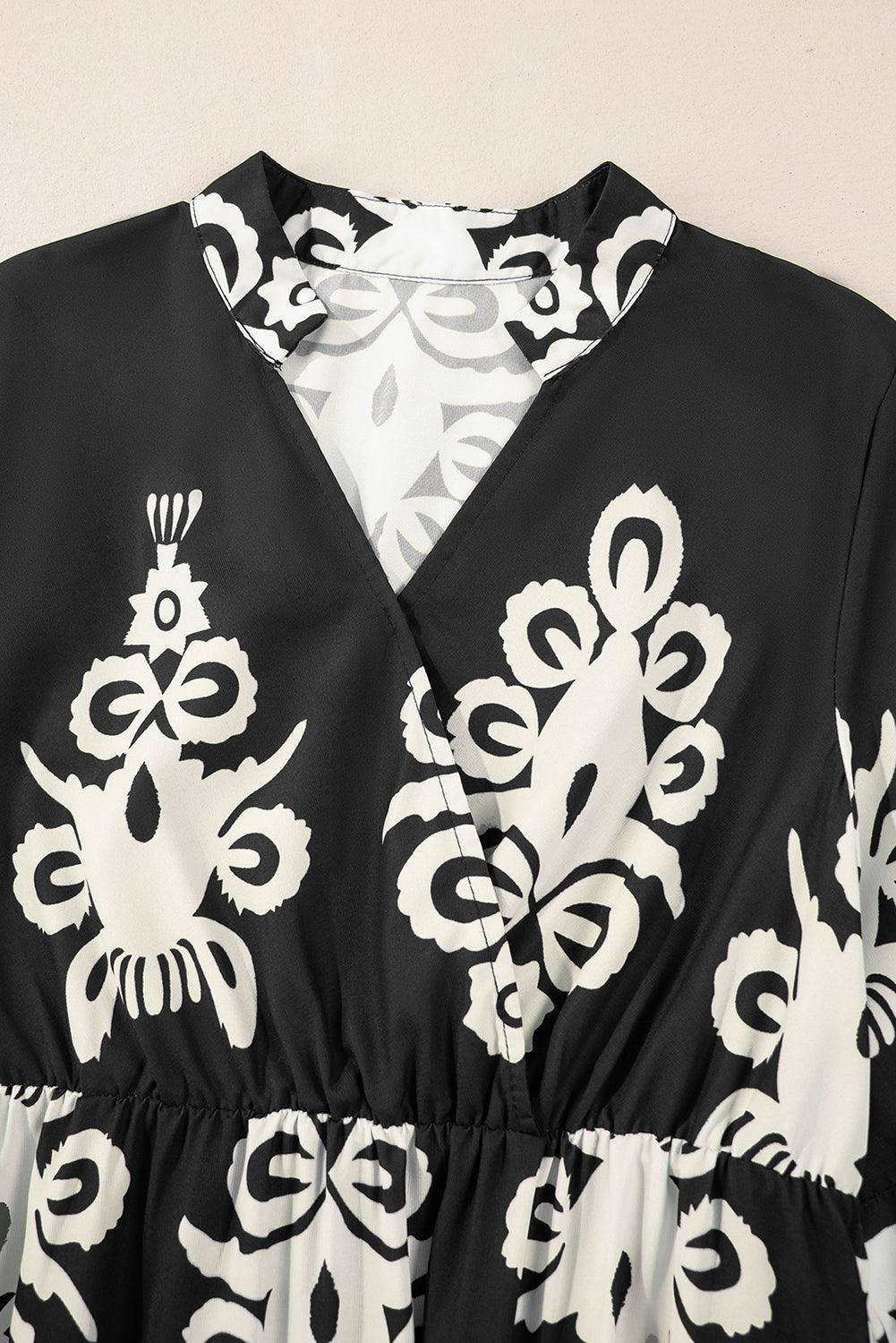 Midi Jurk met Geometrisch Patroon - Midi Dresses - Jurkjes.co
