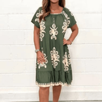 Midi-jurk met Geometrisch Patroon - Women Summer Dress - Jurkjes.co