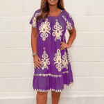 Midi-jurk met Geometrisch Patroon - Women Summer Dress - Jurkjes.co