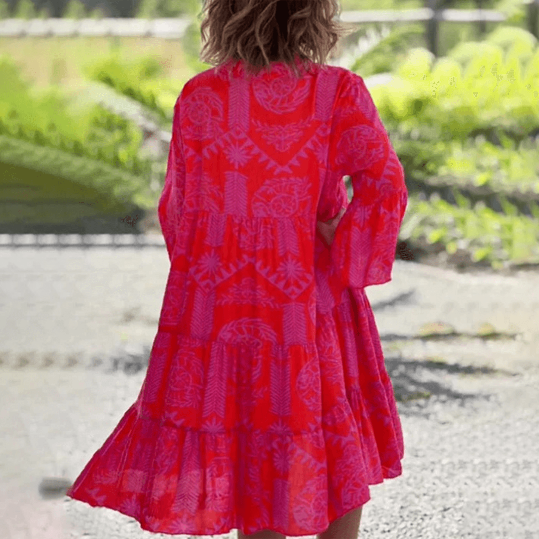 Midi-jurk met Geometrische Print - Dresses - Jurkjes.co
