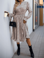 Midi Jurk met Geraffineerde Taille en Dierenprint - Group8 - Jurkjes.co