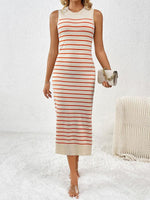 Midi Jurk met Gestreept Design - Midi Dresses - Jurkjes.co