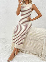 Midi Jurk met Gestreept Design - Midi Dresses - Jurkjes.co