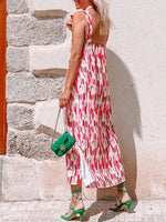 Midi Jurk met Halter Hals en Geometrisch Patroon - Group8 - Jurkjes.co