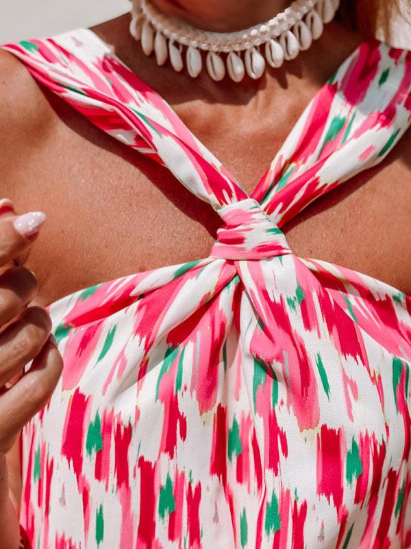 Midi Jurk met Halter Hals en Geometrisch Patroon - Group8 - Jurkjes.co