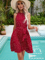 Midi Jurk met Halterhals en Polka Dots - Group4 - Jurkjes.co