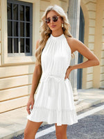 Midi Jurk met Halterhals en Strikband - Mini Dresses - Jurkjes.co