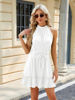 Midi Jurk met Halterhals en Strikband - Mini Dresses - Jurkjes.co