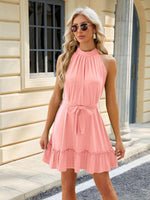 Midi Jurk met Halterhals en Strikband - Mini Dresses - Jurkjes.co