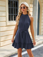 Midi Jurk met Halterhals en Strikband - Mini Dresses - Jurkjes.co