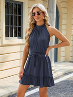 Midi Jurk met Halterhals en Strikband - Mini Dresses - Jurkjes.co